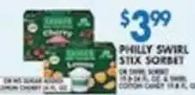 Associated Philly swirl stix sorbet offer