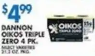 Associated Dannon Oikos Triple Zero 4 Pk. offer