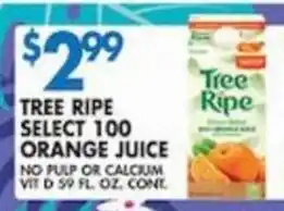 Associated Tree Ripe Select 100 Orange Juice offer