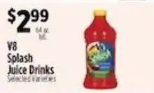 Pioneer Supermarkets V8 Splash Juice Drinks offer