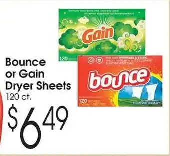 Family Fare Bounce or Gain Dryer Sheets offer