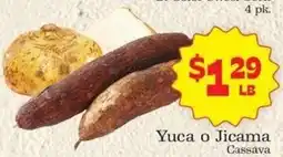 Supermercado Nuestra Familia Yuca o Jicama Cassava offer