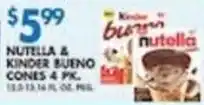 Associated Nutella & kinder bueno cones offer
