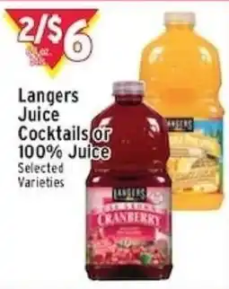 Met Foodmarkets Langers juice cocktails or 100% juice offer