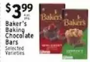 Met Foodmarkets Baker's Baking Chocolate Bars offer