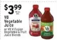 Met Foodmarkets V8 Vegetable Juice or V8 V-Fusion Vegetable & Fruit Juice Blends offer