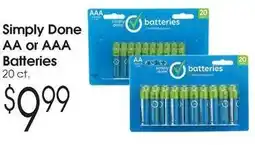 Family Fare Simply Done AA or AAA Batteries offer