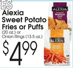 Family Fare Alexia sweet potato fries or puffs offer