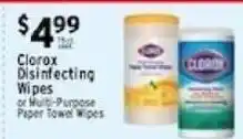 Met Foodmarkets Clorox Disinfecting Wipes or Multi-Purpose Paper Towel Wipes offer