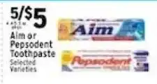 Met Foodmarkets Aim or Pepsodent Toothpaste offer