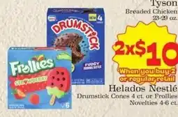 Supermercado Nuestra Familia Tyson Breaded Chicken Drumstick Cones offer