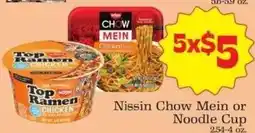 Supermercado Nuestra Familia Nissin Chow Mein or Noodle Cup offer