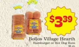 Supermercado Nuestra Familia Bollos Village Hearth Hamburger or Hot Dog Buns offer