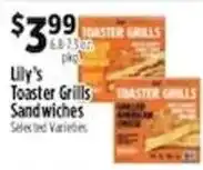 Pioneer Supermarkets Lily's Toaster Grills Sandwiches offer