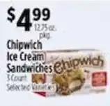 Pioneer Supermarkets Chipwich ice cream sandwiches offer