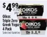 Pioneer Supermarkets Oikos Triple Zero Greek Yogurt offer