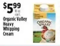 Pioneer Supermarkets Organic Valley whipping cream offer