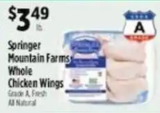 Pioneer Supermarkets Springer mountain farms whole chicken wings offer