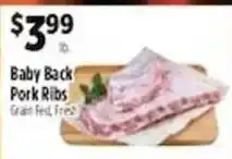 Pioneer Supermarkets Baby Back Pork Ribs offer