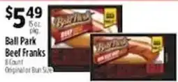 Pioneer Supermarkets Ball Park Beef Franks offer