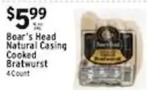 Met Foodmarkets Boar's Head Natural Casing Cooked Bratwurst offer