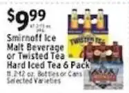 Met Foodmarkets Smirnoff Ice Malt Beverage or Twisted Tea Hard Iced Tea offer