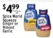 Met Foodmarkets Spice World Squeeze Ginger or Minced Garlic offer