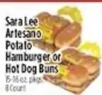 Pioneer Supermarkets Sara Lee Artesano Potato Hamburger or Hot Dog Buns offer