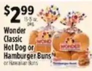 Pioneer Supermarkets Wonder Classic Hot Dog or Hamburger Buns offer