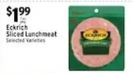 Met Foodmarkets Eckrich sliced lunchmeat offer