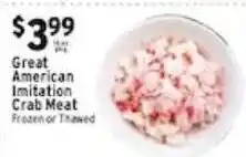 Met Foodmarkets Great American Imitation Crab Meat offer