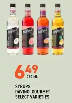 US Foods Chef's Store Davinci gourmet syrups offer