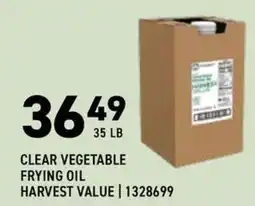 US Foods Chef's Store Harvest Value clear vegetable frying oil offer
