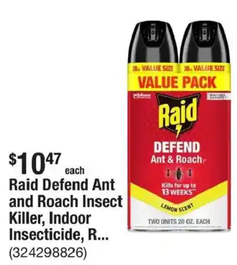 The Home Depot Raid defend ant and roach insect killer offer