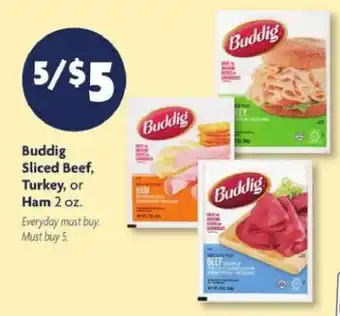 Family Dollar Buddig Sliced Beef, Turkey, or Ham 2 oz offer