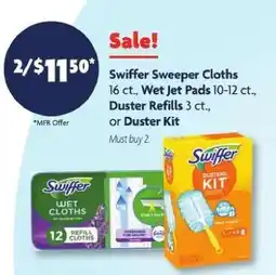 Family Dollar Swiffer Sweeper Cloths, Wet Jet Pads, Duster Refills, or Duster Kit offer