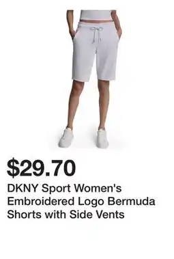 Belk DKNY Sport Women's Embroidered Logo Bermuda Shorts with Side Vents offer
