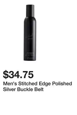 Belk Men's Stitched Edge Polished Silver Buckle Belt offer