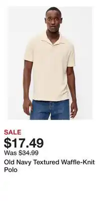 Old Navy Old Navy Textured Waffle-Knit Polo offer