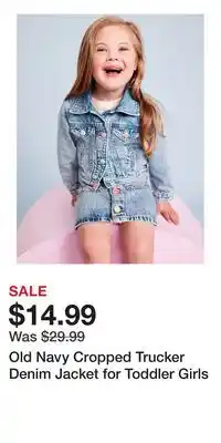 Old Navy Old Navy Cropped Trucker Denim Jacket for Toddler Girls offer