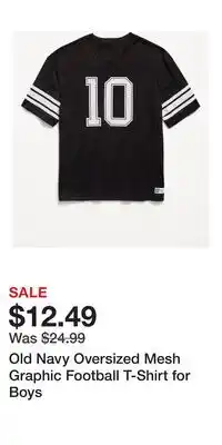 Old Navy Old Navy Oversized Mesh Graphic Football T-Shirt for Boys offer