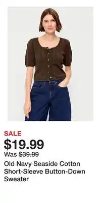 Old Navy Old Navy Seaside Cotton Short-Sleeve Button-Down Sweater offer