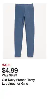 Old Navy Old Navy French-Terry Leggings for Girls offer
