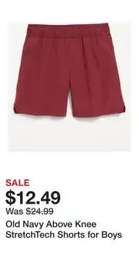 Old Navy Old Navy Above Knee StretchTech Shorts for Boys offer