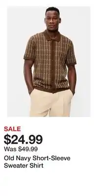 Old Navy Old Navy Short-Sleeve Sweater Shirt offer