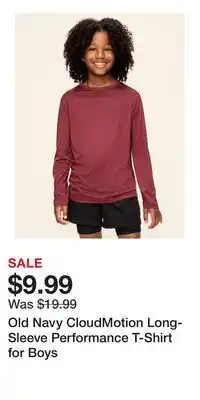 Old Navy Old Navy CloudMotion Long-Sleeve Performance T-Shirt for Boys offer