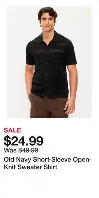 Old Navy Old Navy Short-Sleeve Open-Knit Sweater Shirt offer