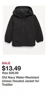 Old Navy Old Navy Water-Resistant Unisex Hooded Jacket for Toddler offer