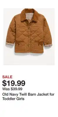 Old Navy Old Navy Twill Barn Jacket for Toddler Girls offer