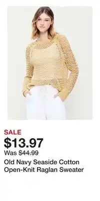 Old Navy Old Navy Seaside Cotton Open-Knit Raglan Sweater offer